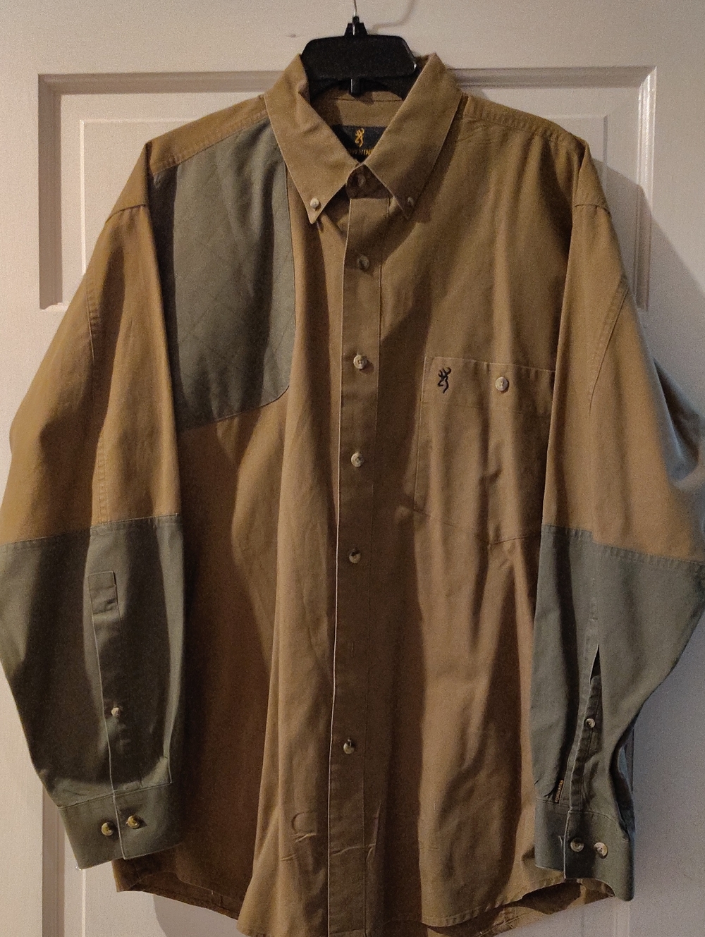 Browning Two-Tone Khaki and Olive Green Button-Down Shirt